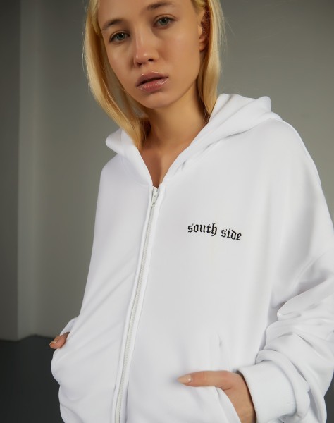 Southside WHITE Zipped Hoodie